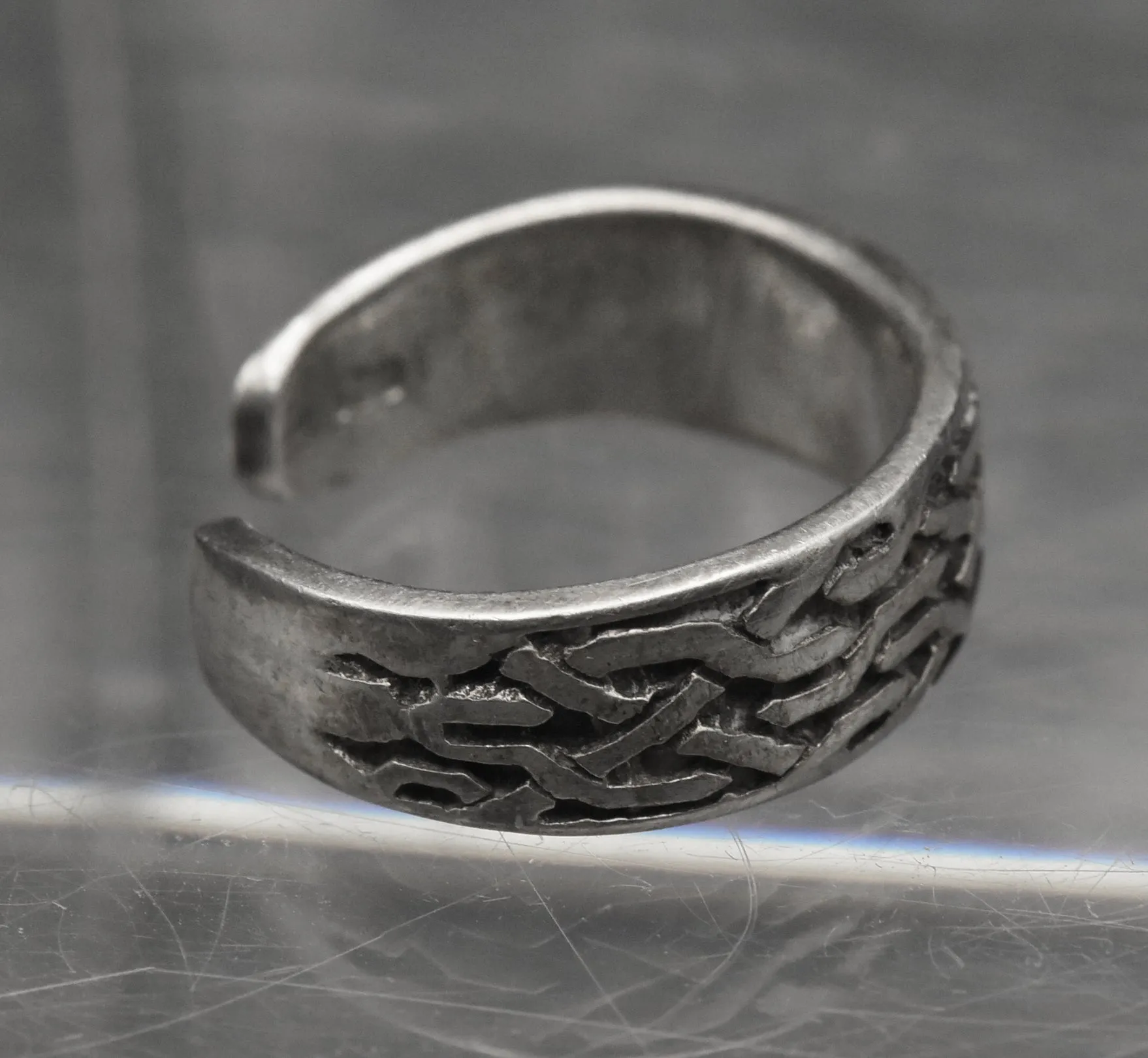 Vintage Sterling Silver Celtic Knot Open Shank Adjustable Toe Ring - Size 3.25 