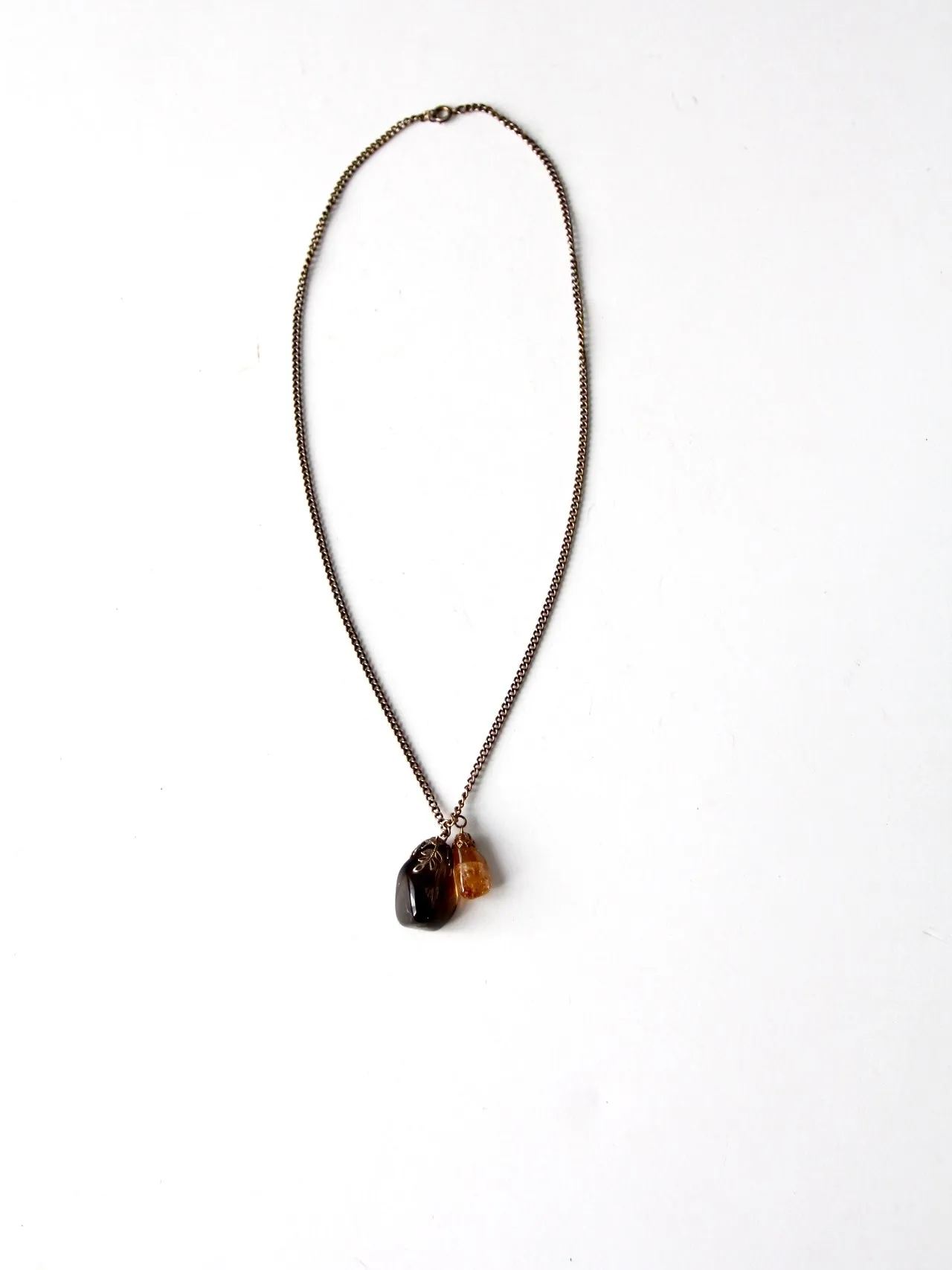 vintage stone pendant necklace