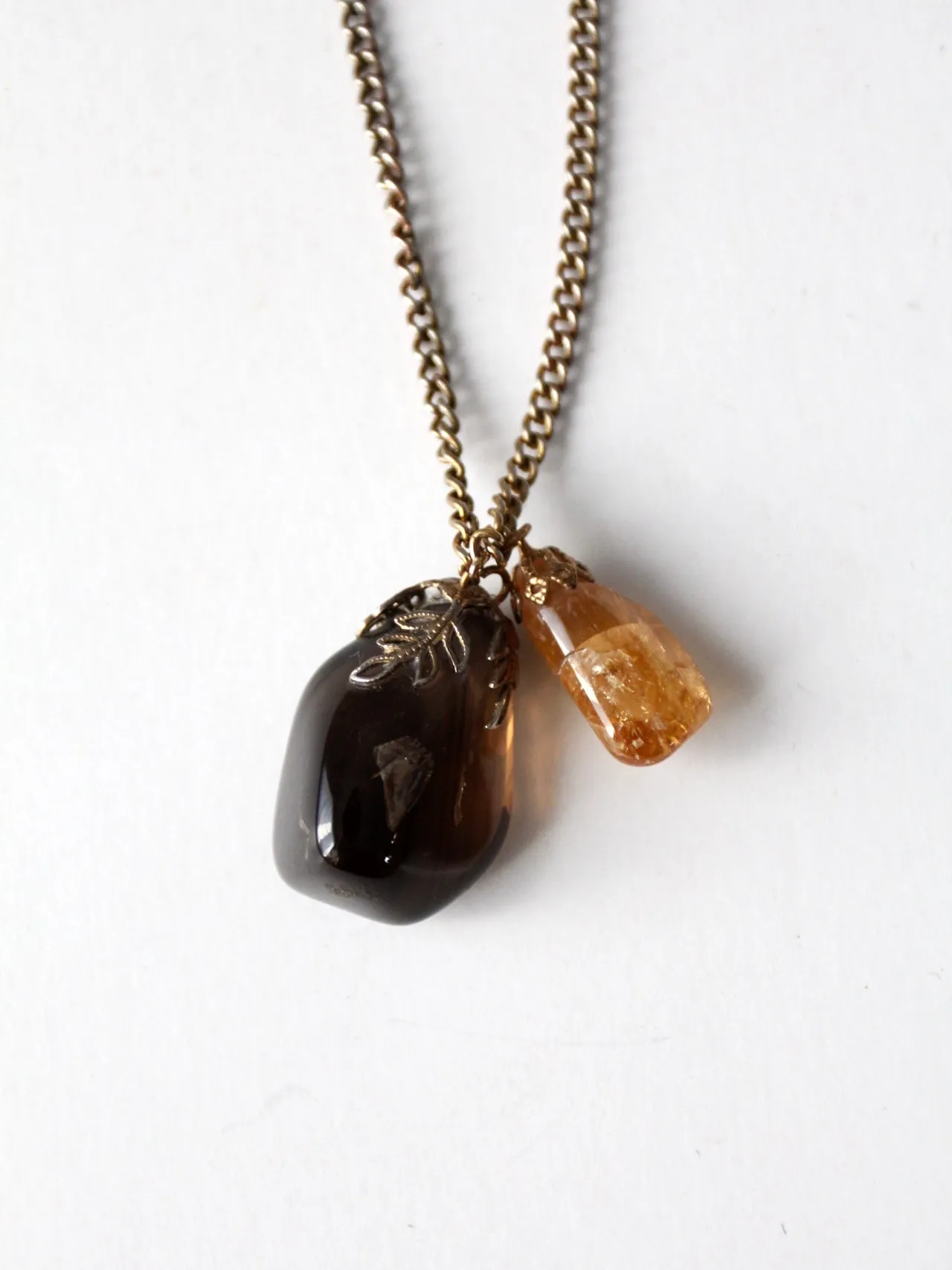 vintage stone pendant necklace