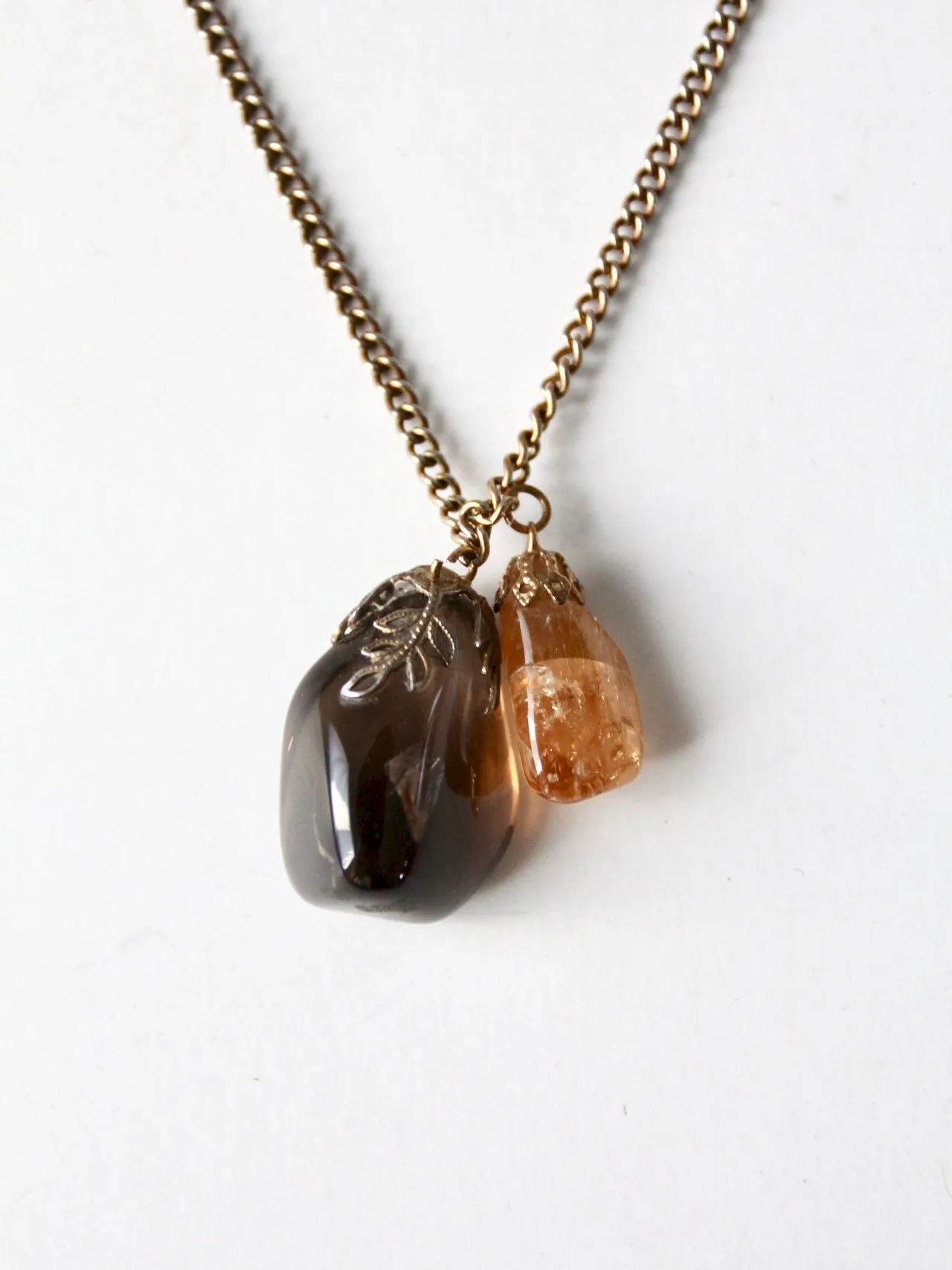 vintage stone pendant necklace