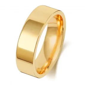 Wedding Band 9K Flat Court 6mm-1.25 Wedding  Ring W126L