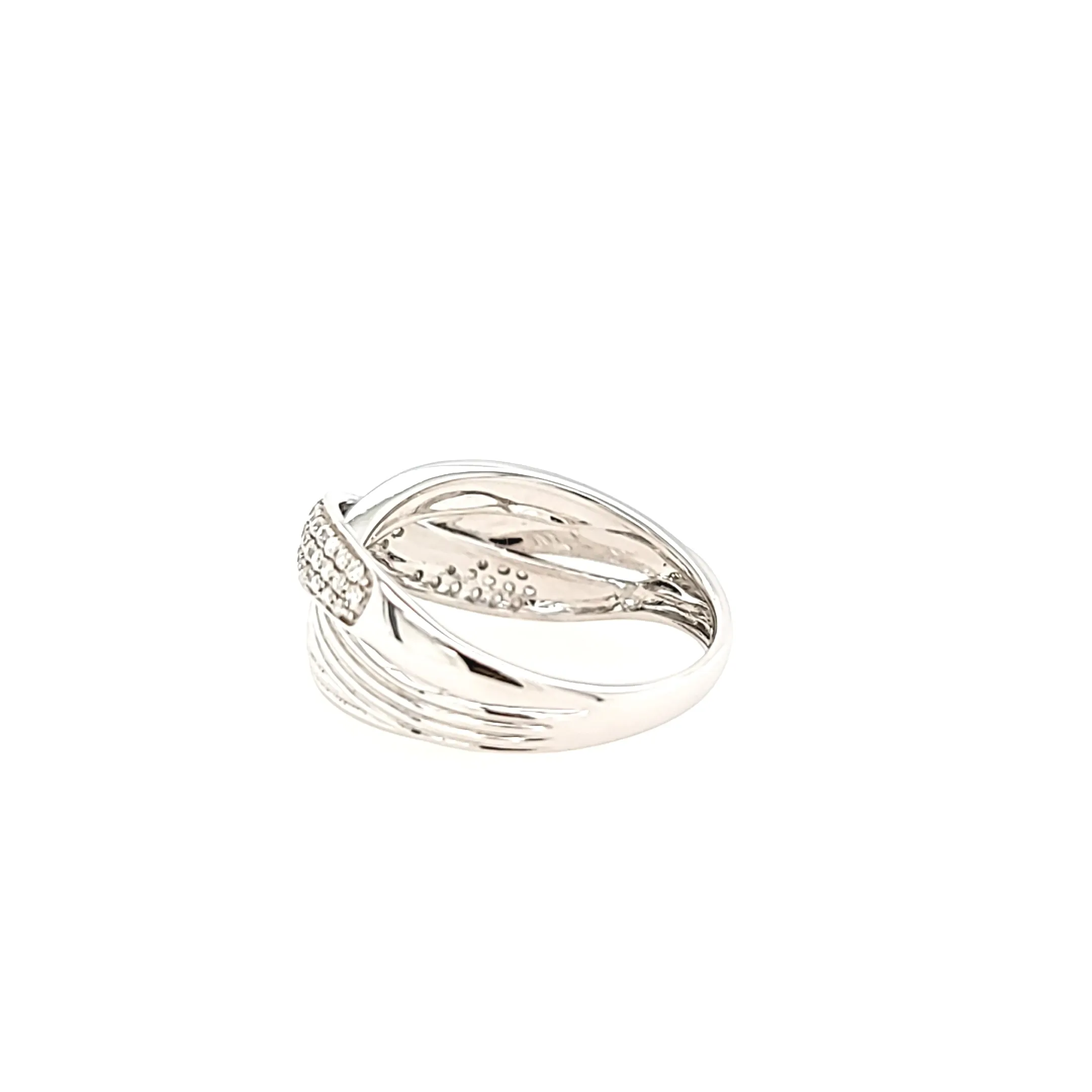 White Gold Diamond Crossover Ring (I1271)