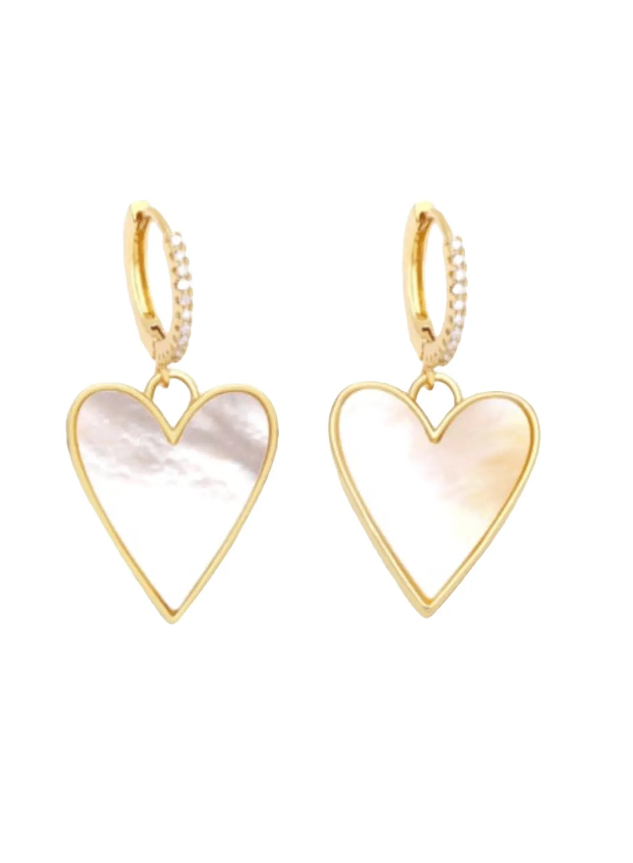White heart earrings