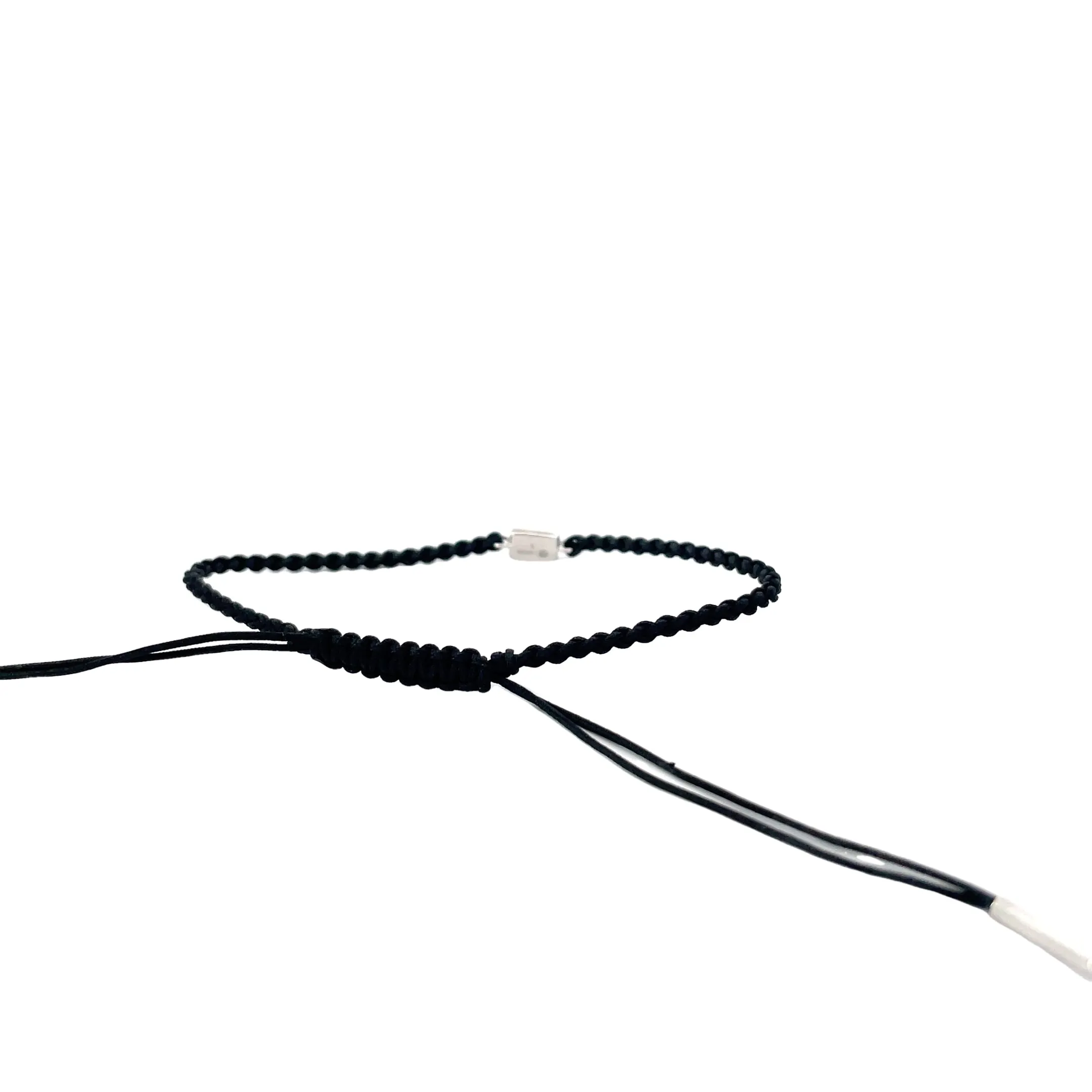 White Modern Electrum Diamond Woven Bracelet