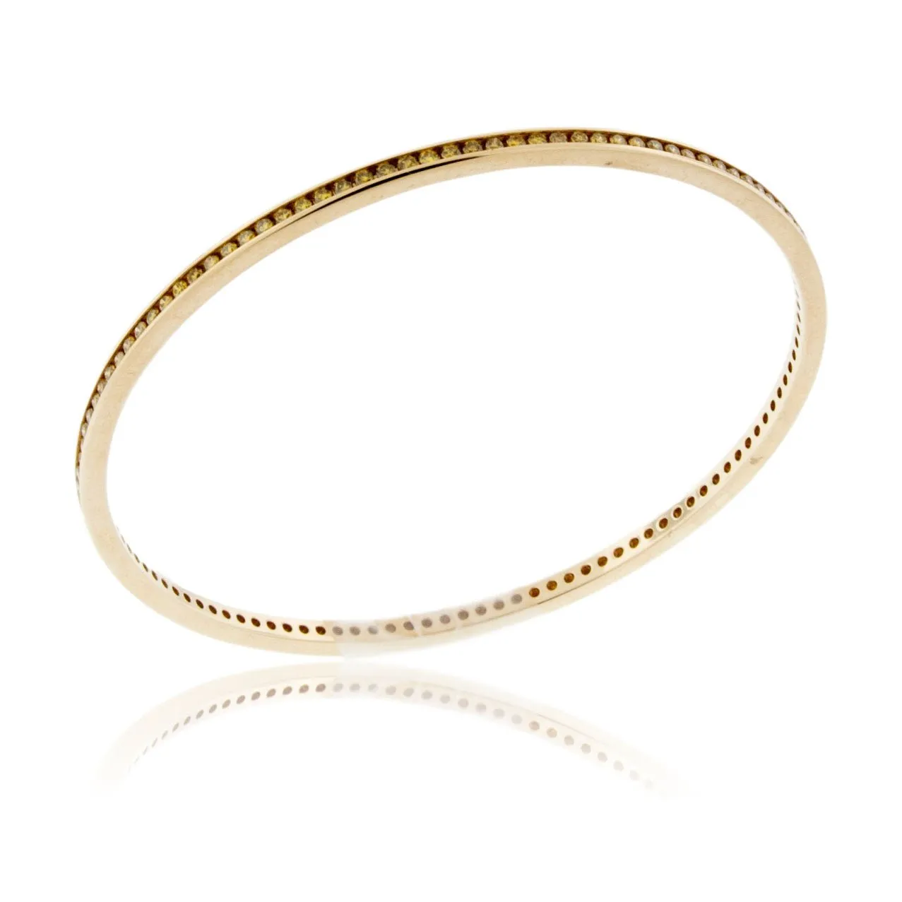 Yellow Diamond Channel Set Bangle Bracelet
