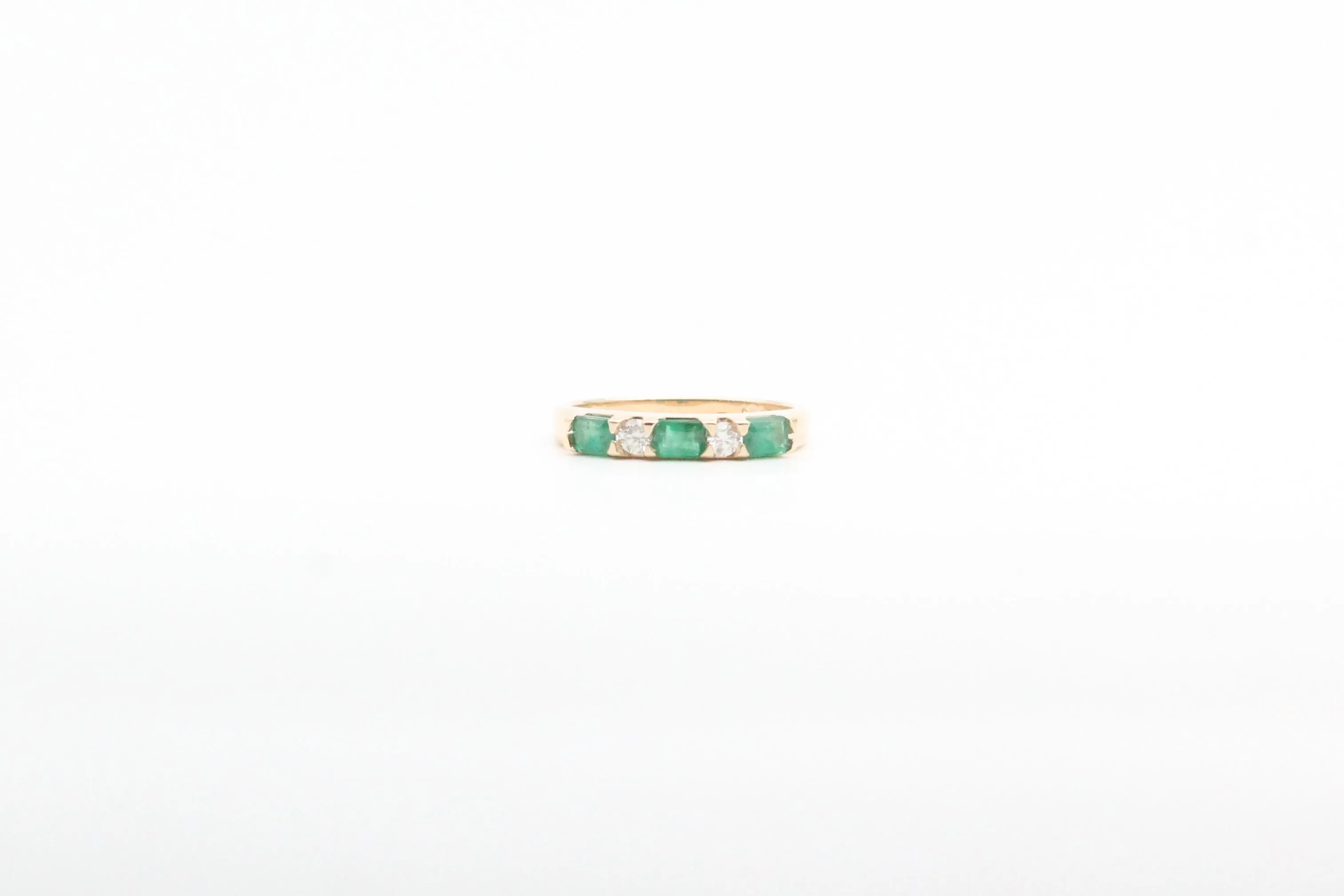 Yellow Gold Emerald and Diamond Ring