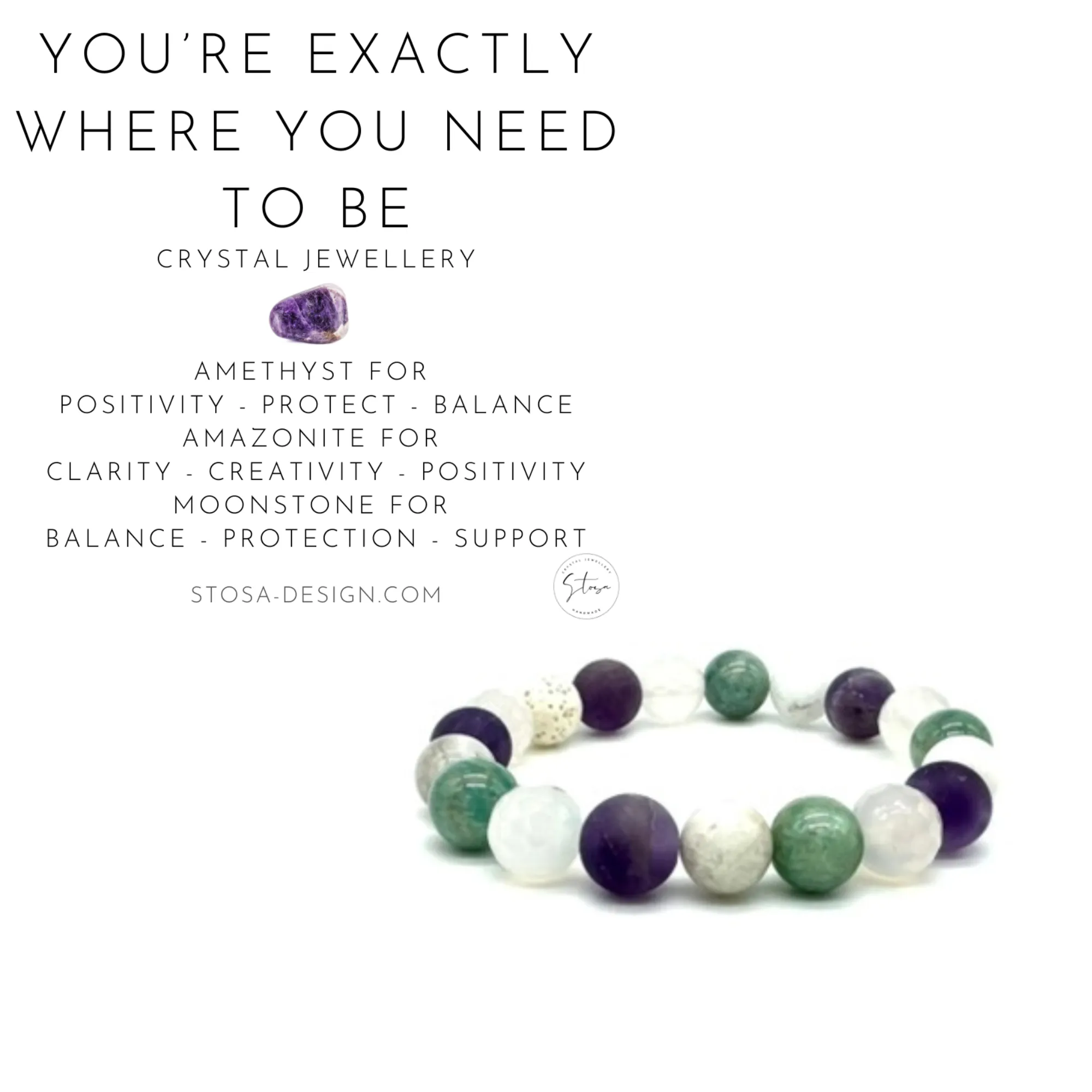 You're Exactly Where You Need To Be Crystal Diffuser Bracelet