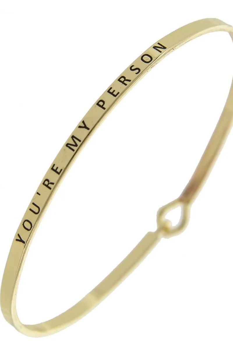You're My Person Gold Bangle Bracelet