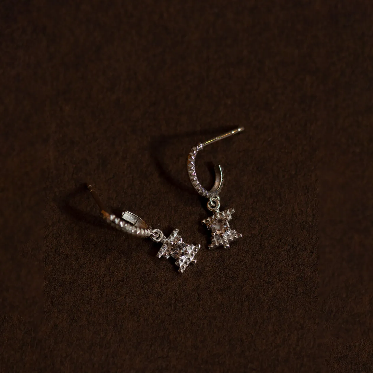 Zoe & Morgan Inti Earrings - Sterling Silver & Peach Zircon