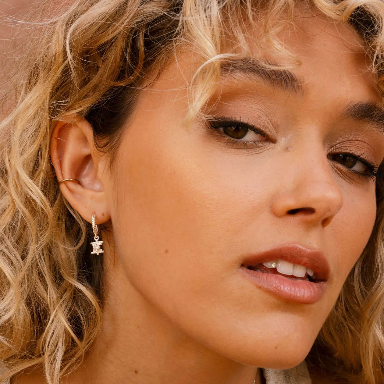 Zoe & Morgan Inti Earrings - Sterling Silver & Peach Zircon