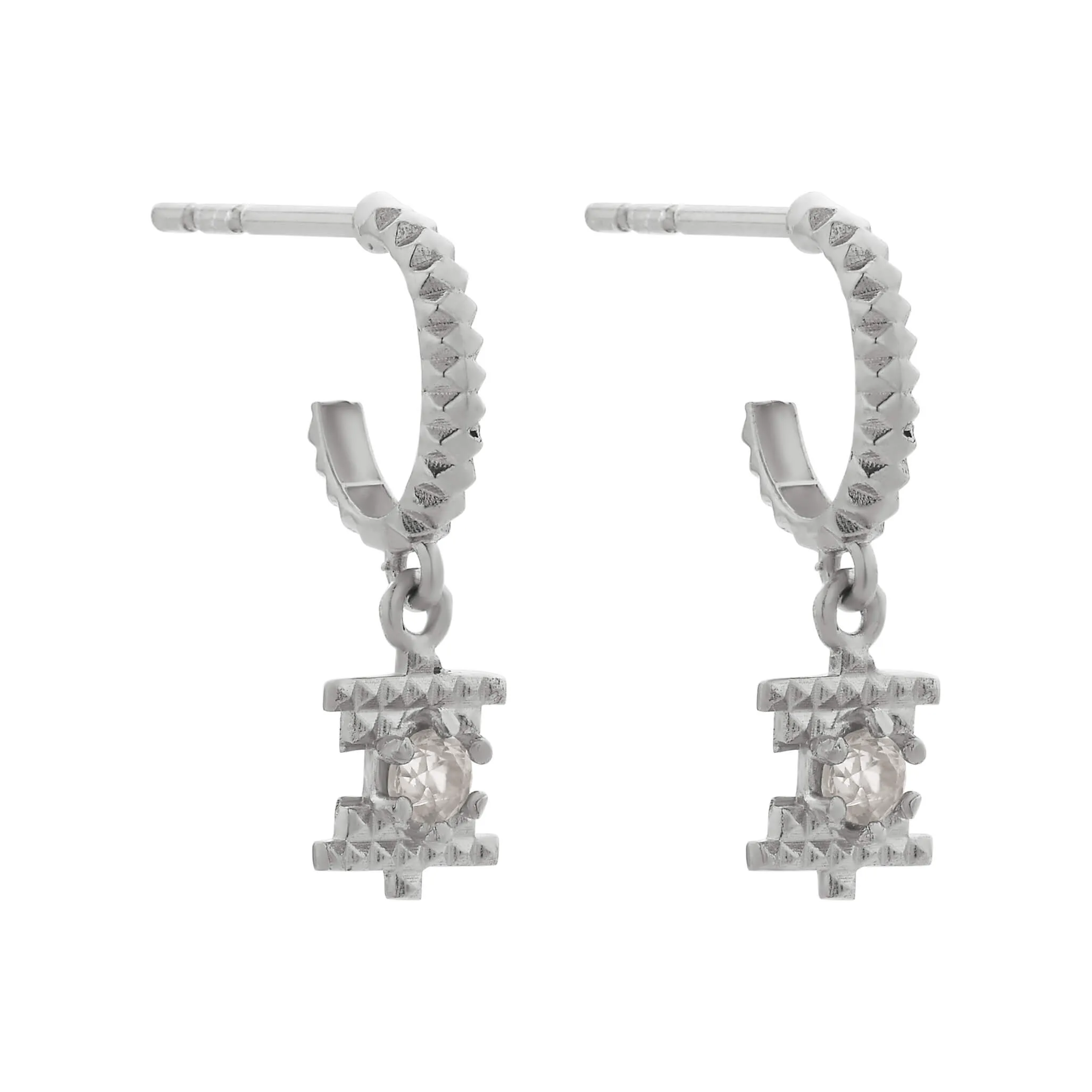 Zoe & Morgan Inti Earrings - Sterling Silver & Peach Zircon