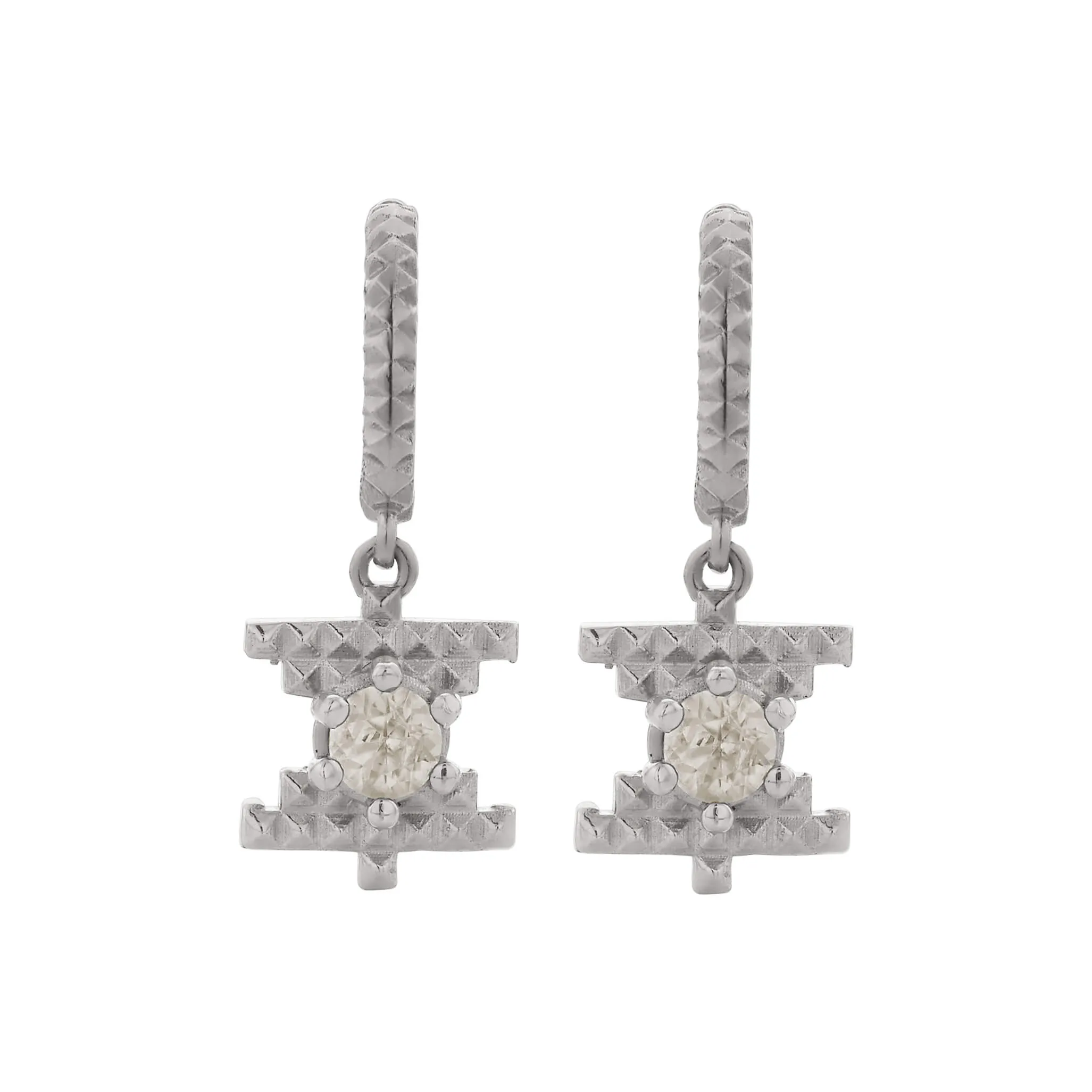Zoe & Morgan Inti Earrings - Sterling Silver & Peach Zircon